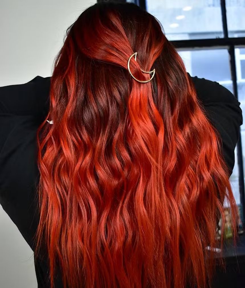 red orange ombre hair